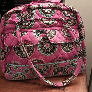Vera Bradley Large Satchel in Cupcakes Pink